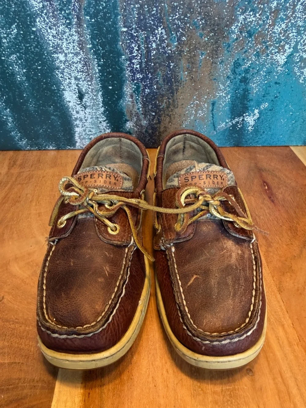 Sperry Top-Sider 2010’s Statement Brown Leather Boat Shoes‎ Zebra (Fair)